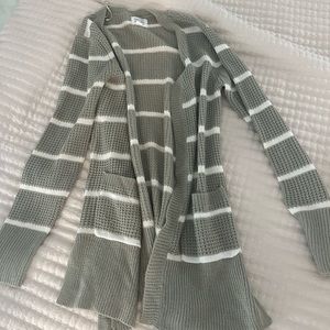 Olive green knit cardigan